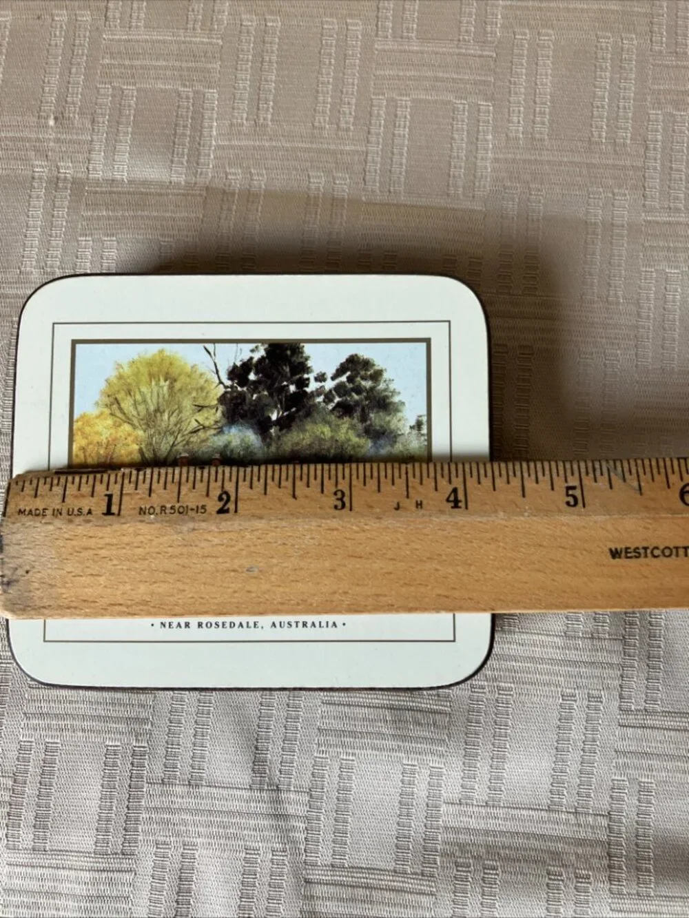 Vintage set of 6 cork-backed coasters Australian brand 